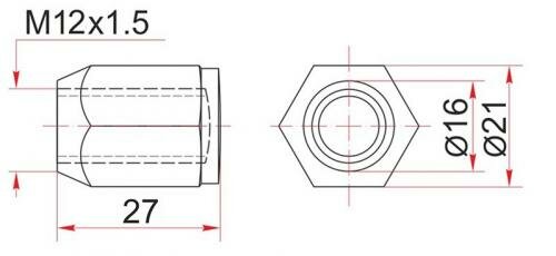 Гайка колесная хром toyota fj Sat ST9094201104 Toyota: 90942-01104