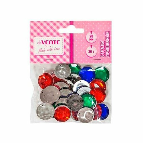 Стразы пришивные Круглые d20мм ассорти пакет еп DEVENTE 8002385 858351 306₽