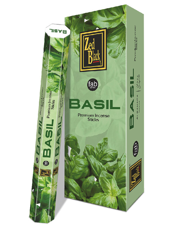 BASIL fab series Premium Incense Sticks, Zed Black (базилик премиум благовония палочки, Зед Блэк), уп. 20 палочек.