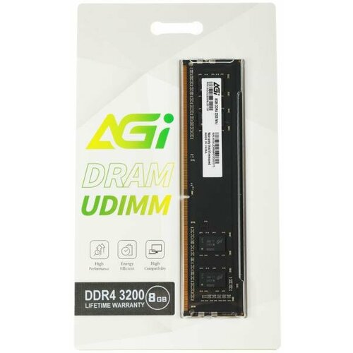 Оперативная память для компьютера 8Gb 1x8Gb PC4-25600 3200MHz DDR4 DIMM CL22 AGI AGI320008UD138 AGI320008UD138 228000₽