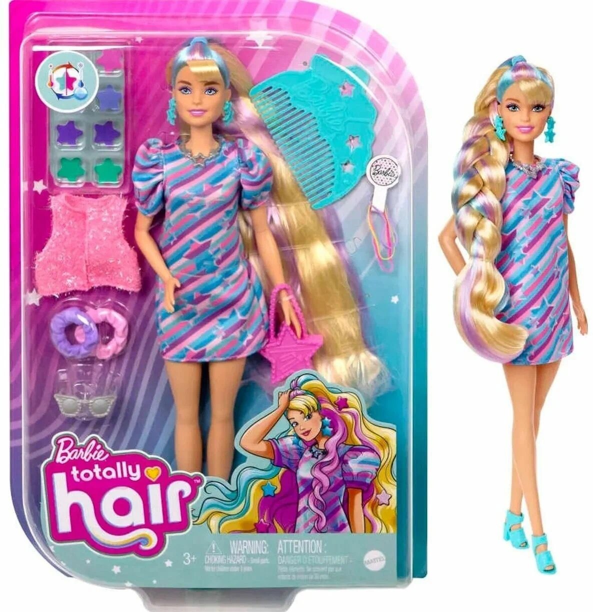 Кукла Barbie Totally Hair Звездная красотка HCM88