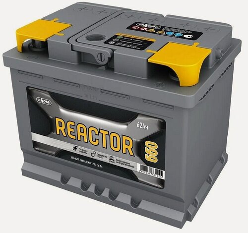 Изображение товара Аккумулятор автомобильный REACTOR Аком 62 А/ч 660 А обр. пол. Евро авто (242x175x190)