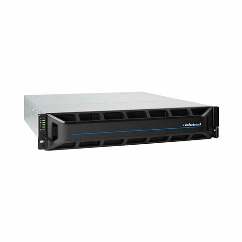 Infortrend Платформа СХД Infortrend EonStor GSE201200000D-8U32 (12x3.5, 2U, Single controller System incl: 2x4GB Cache, 4x1GbE iSCSI ports RJ-45, 2x host board slots, 1x 12Gb SAS Ext Port, 2x(PSU 460W+FAN Module), Rackmount kit) GSe 2012-D