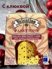 Кекс (кулич) Panettone VALENTINO с изюмом и клюквой 500г, Италия