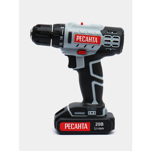 Дрель-шуруповерт аккумуляторная ДА-20-2ЛК 20 Ач Ресанта 23502₽