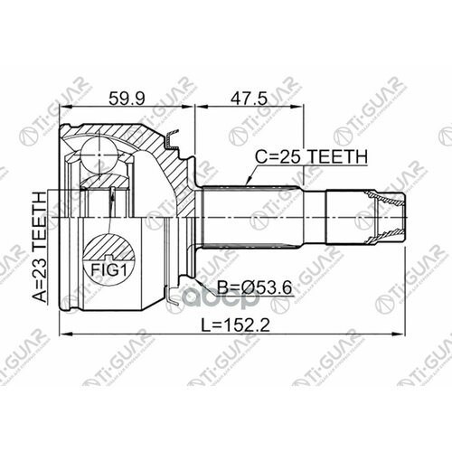 Шрус Tg-Cvj0080 1810-Mok Ti-Guar 2353625 Out Opel Mokka J13 2013- Ti-Guar арт TGCVJ0080 6510₽