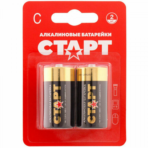 Батарейки Старт LR14 (С) алкалиновые BL2 (цена за упаковку) алкалиновые батарейки energizer c base plus lr14 – 2 шт