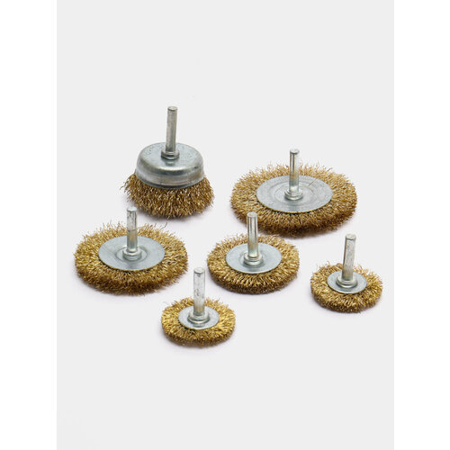 Набор металлических щеток со шпильками для дрели 6 предметов 40 50 65 75 мм 1399₽