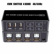 Переключатель KVM Switch 4 USB/4 HDMI DK104 поддержка 4K/60HZ, HDMI 2.0, HDCP 2.2