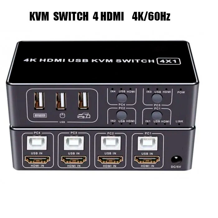 DK104 - 4 USB/HDMI Переключатель KVM Switch