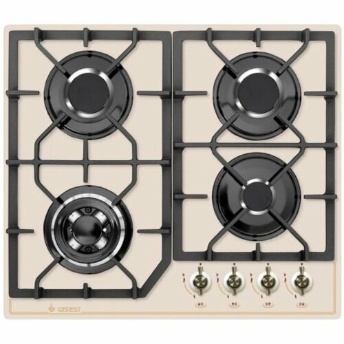 Поверхность газовая GEFEST ПВГ 2232-01 B85 кремовый стекло чугун гк WOK 2357000₽