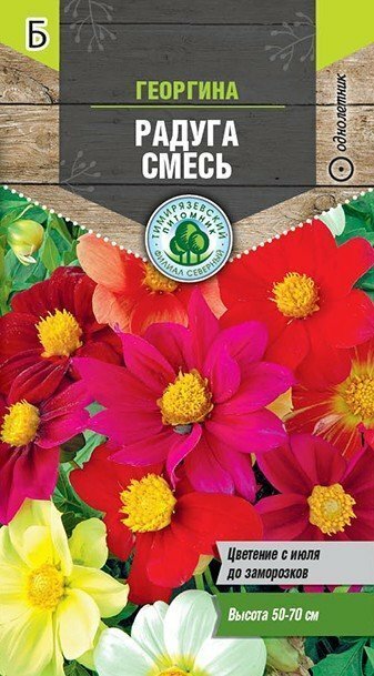Семена Тимирязевский питомник цветы георгина Радуга смесь 03г