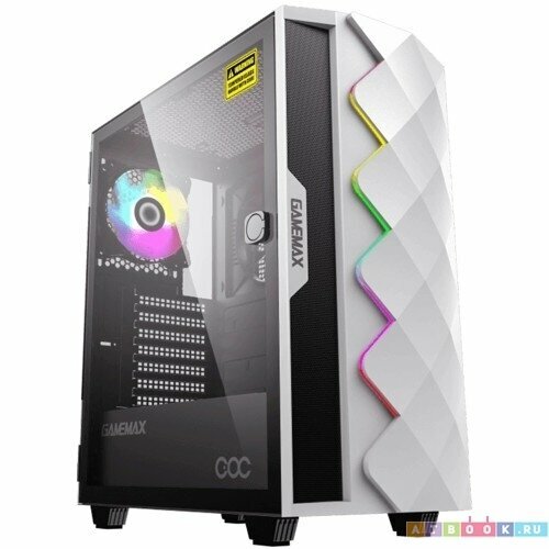 GameMax White Diamond COC (MFG. A361 Корпус для компьютера WhiteDiamondCOC gamemax корпус gamemax precision coc white t808 atx белый 2 usb 3 0 зак стекло 1 120мм coc без бп