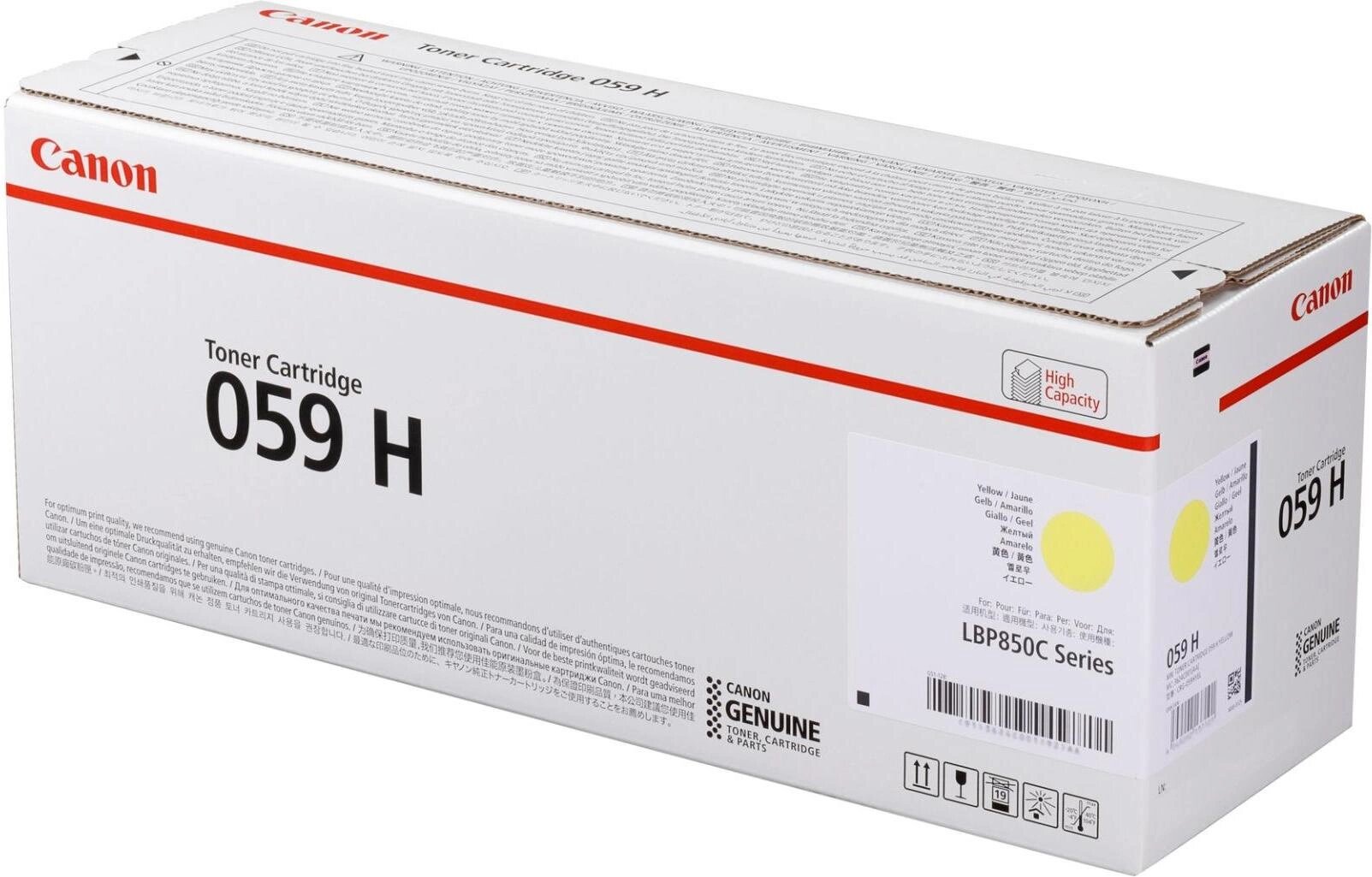 Картридж лазерный Canon 059 H Y 3624C001 желтый (13500стр.) для Canon LBP 852Cx