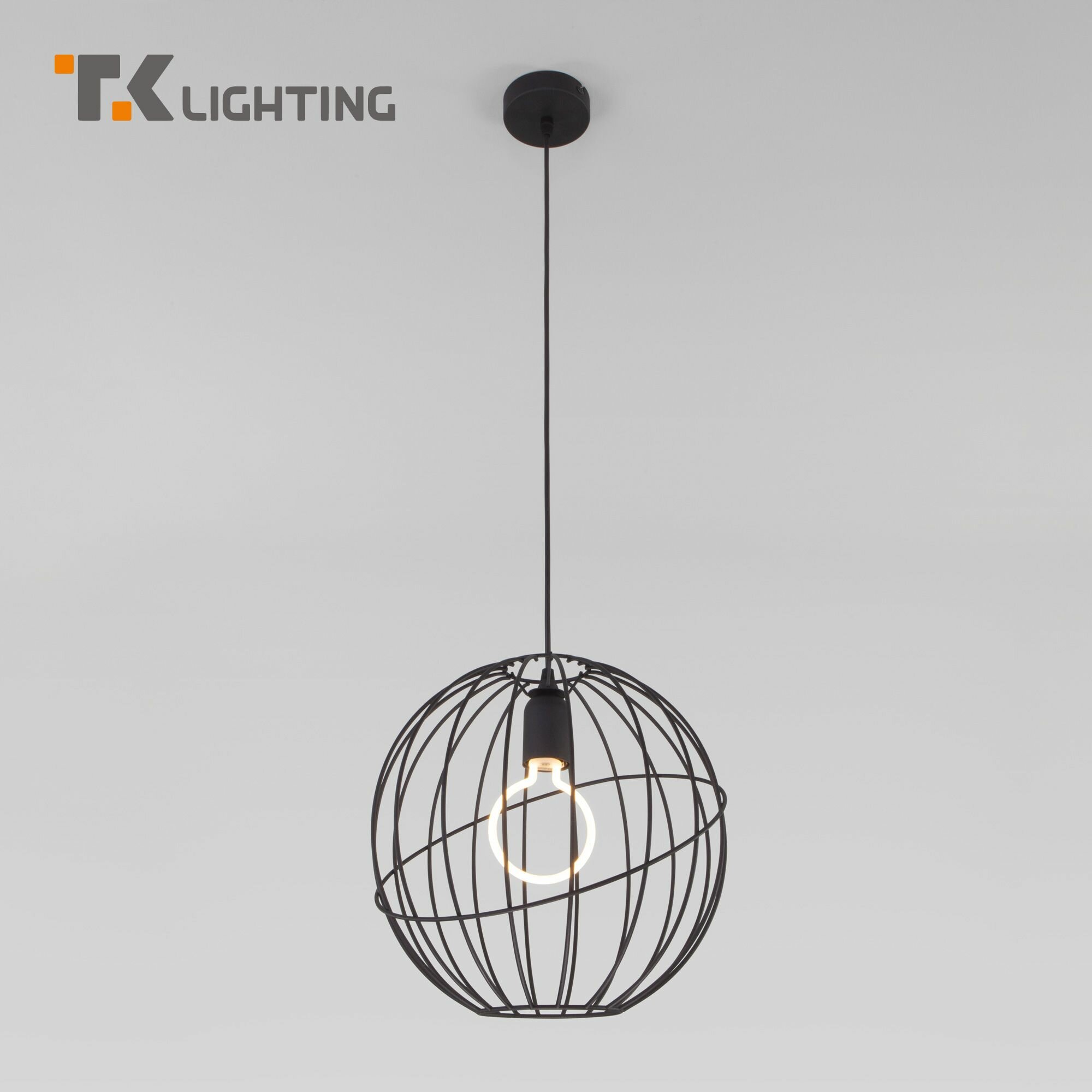 Подвесной светильник с металлическим плафоном в стиле лофт TK Lighting 1626 Orbita Black, цвет черный