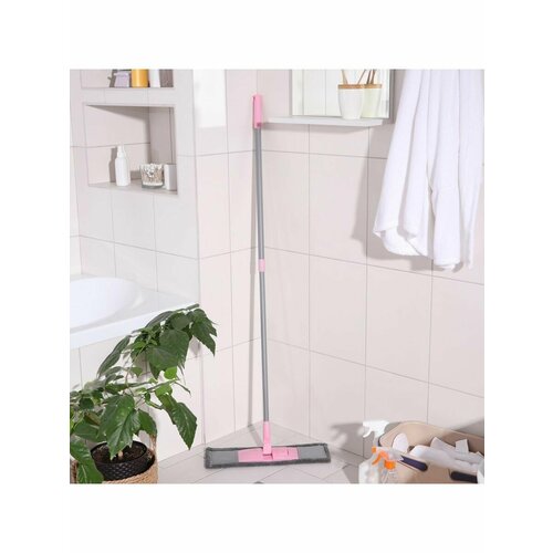 Швабра для мытья пола плоская с телескопической ручкой 1171₽