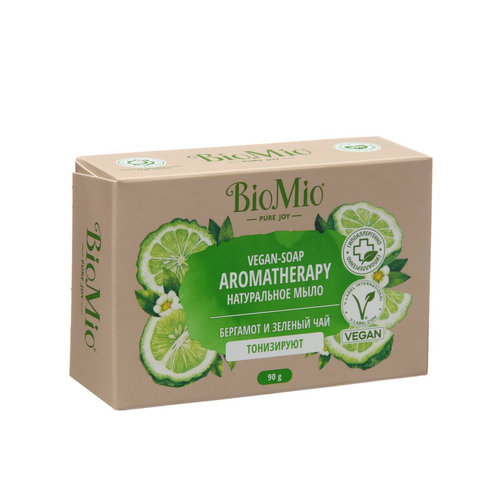 Мыло BioMio Натуральное, Бергамот и Зеленый чай, 90 г