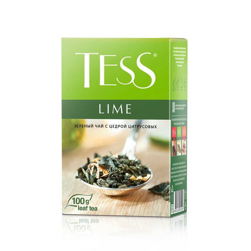Tess Чай Lime листовой зеленый с добавками, 100 г
