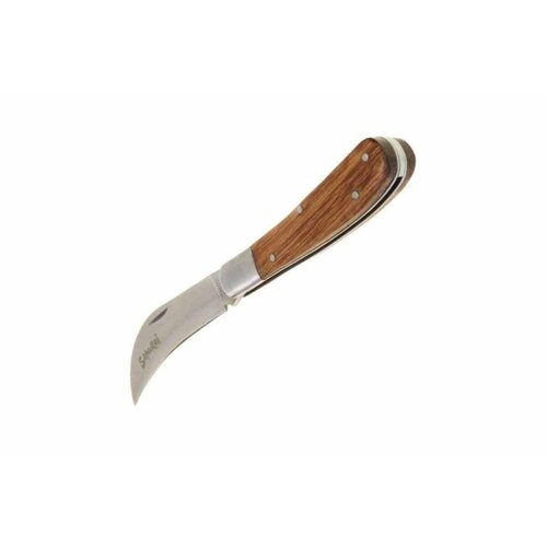 Нож прививочный складной нержавеющий 170 мм 70 мм изогнутое лезвие +100 мм ручка IGKMP-68W Samurai нож садовый samurai igkmp 68w складной прививочный нержавеющий изогнуты