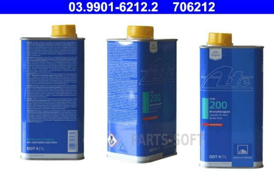 ATE 03.9901-6212.2 Жидкость тормозная ATE Typ 200 DOT4 1 л 03.9901-6212.2