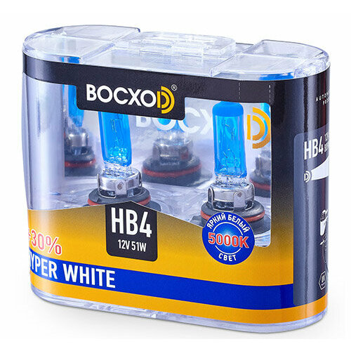 Лампа автомобильная BOCXOD HB4 12v-51w P22d HW (Hyper White 5000k) (2шт.)