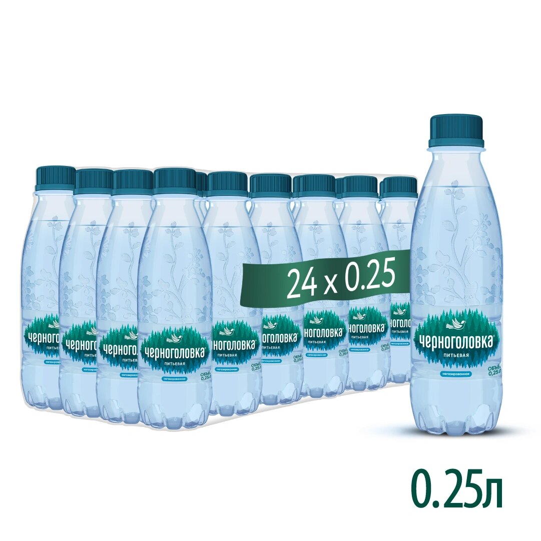 Вода питьевая "Черноголовская", 24 шт по 0,25л, без газа, ПЭТ