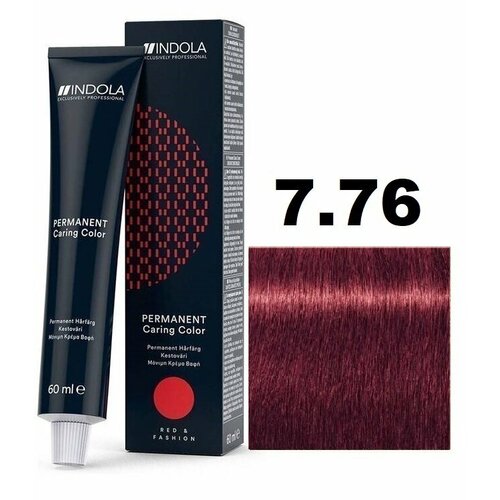 Indola Permanent Caring Color Крем-краска для волос 7/76 средний русый фиолетовый красный 60мл indola permanent caring color стойкая крем краска для волос natural