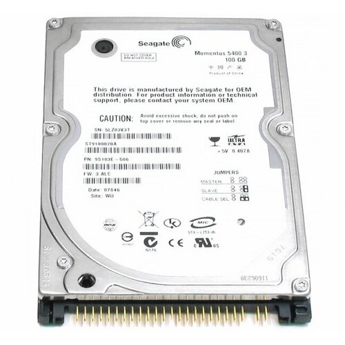 Жесткий диск Seagate 9S103E 100Gb 5400 IDE 25 HDD 10055₽