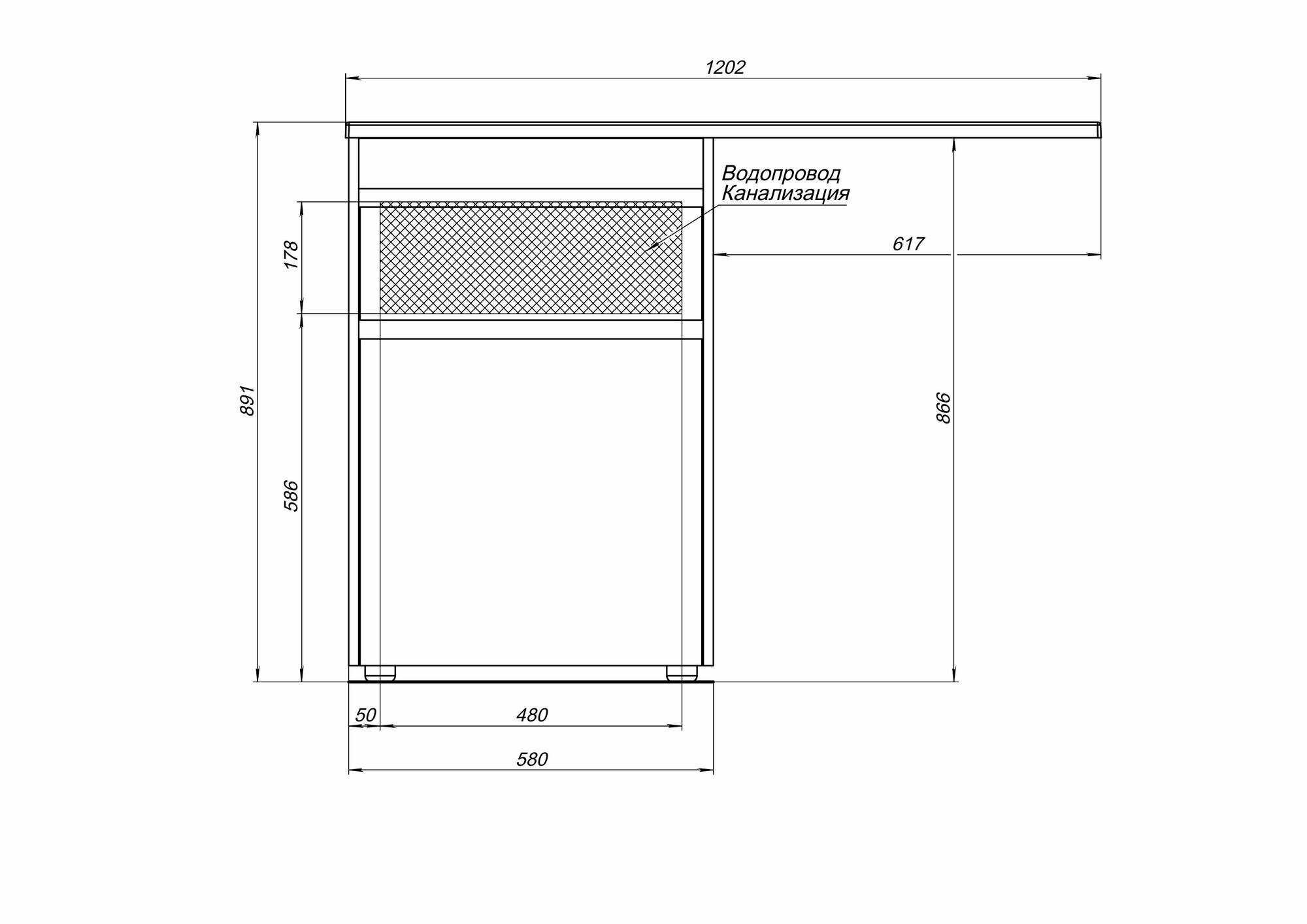 Тумба под раковину Aquanet Токио 58 белый (подвесная, 1 ящик)