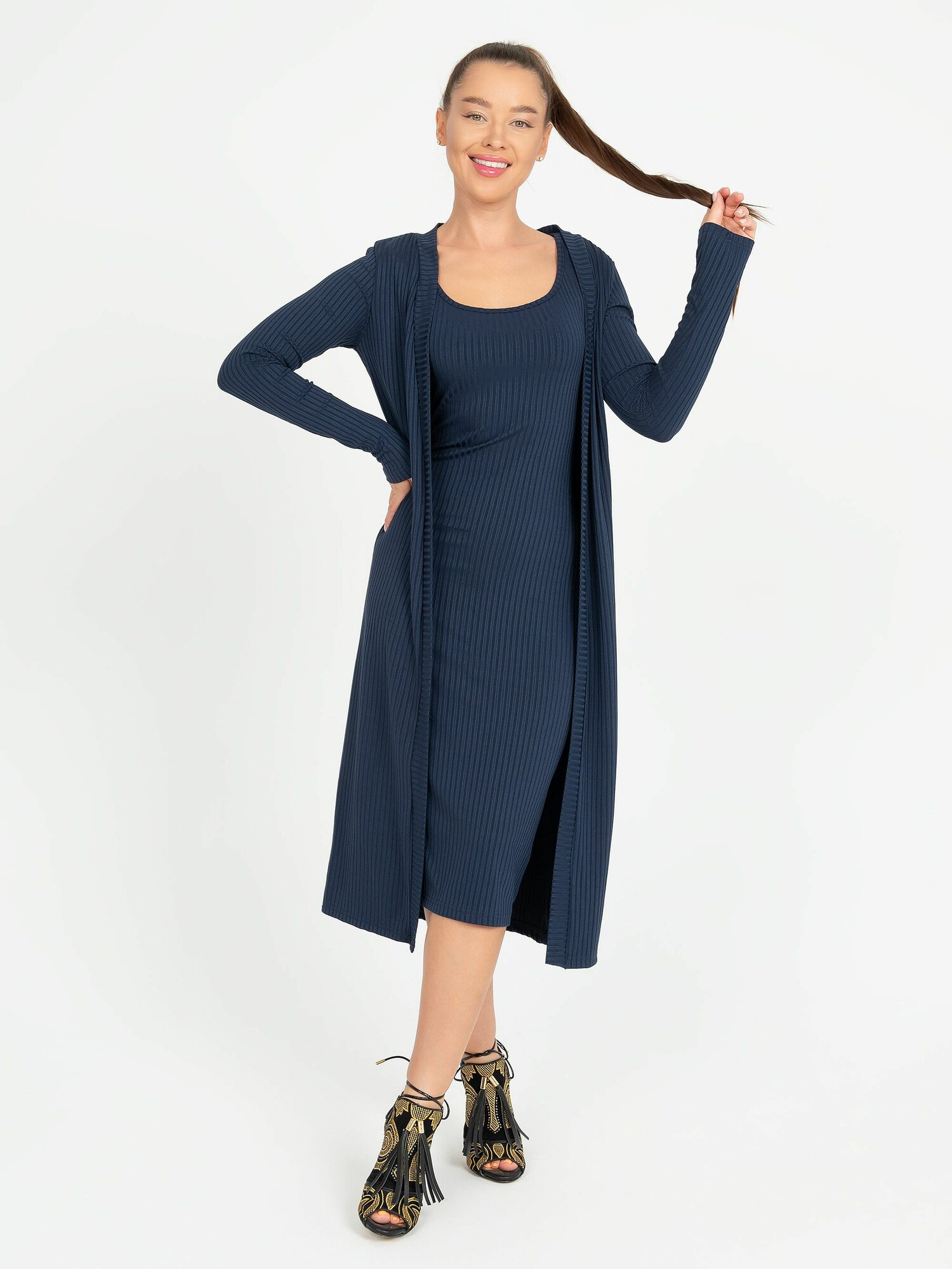 Комплект одежды Instinity Костюм женский платье с накидкой кардиганом универсальное