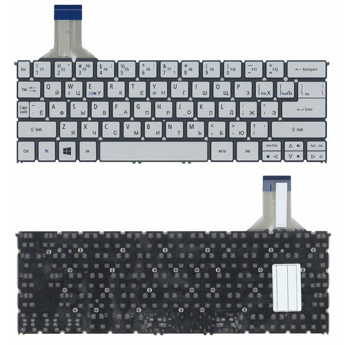 Клавиатура для ноутбука Acer Aspire S7-391 серебристая клавиатура для ноутбука acer aspire s7 191 серебристая с подсветкой