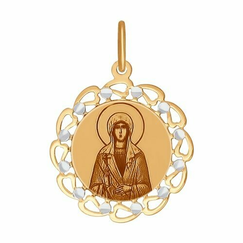 Подвеска ЗлатаМира, красное золото, 585 проба нательная иконка из серебра святая мученица надежда ангел хранитель
