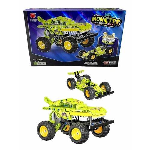 Конструктор Техника Монстер Трак, 313 деталей игрушка со встроенным двигателем для детей грузовик с крокодилом monster moverz 1 417 285