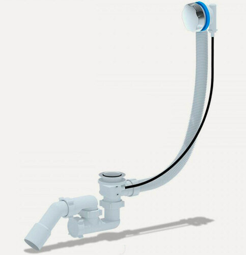 Изображение товара Сифон АНИ Пласт ЕМ421 п/авт с переливом 520мм, регулируемый