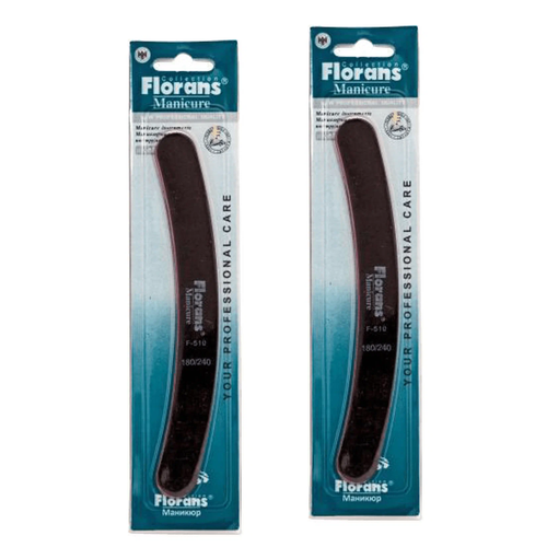 Пилка для ногтей Florans Бумеранг F-525 серая 80150 2 шт 456₽