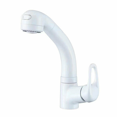 Смеситель для кухни с выдвижной лейкой manya белый