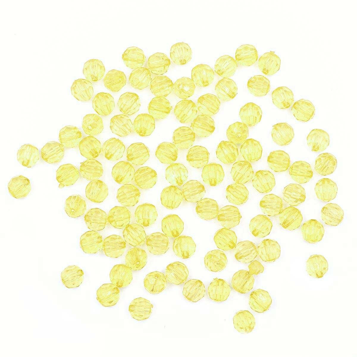 Бусины Astra&Craft Пластиковые, акрил, прозрачные, граненые, круглые, 8 мм, цвет 47, желтые, 25 г