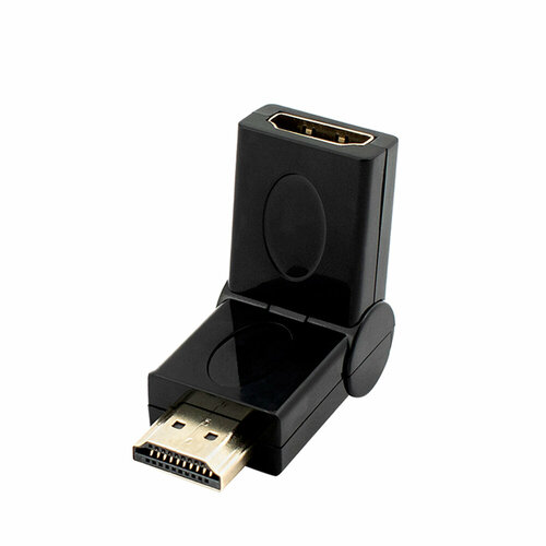 Greenconnect HDMI-HDMI 19M / 19F угол вращение 180 градусов Адаптер переходник HDMI-HDMI Greenconnect GC- CV308 HDMI Тип А 19M AM / Тип А 19F AF 180 град, золотой разъем, пакет GC-CV308