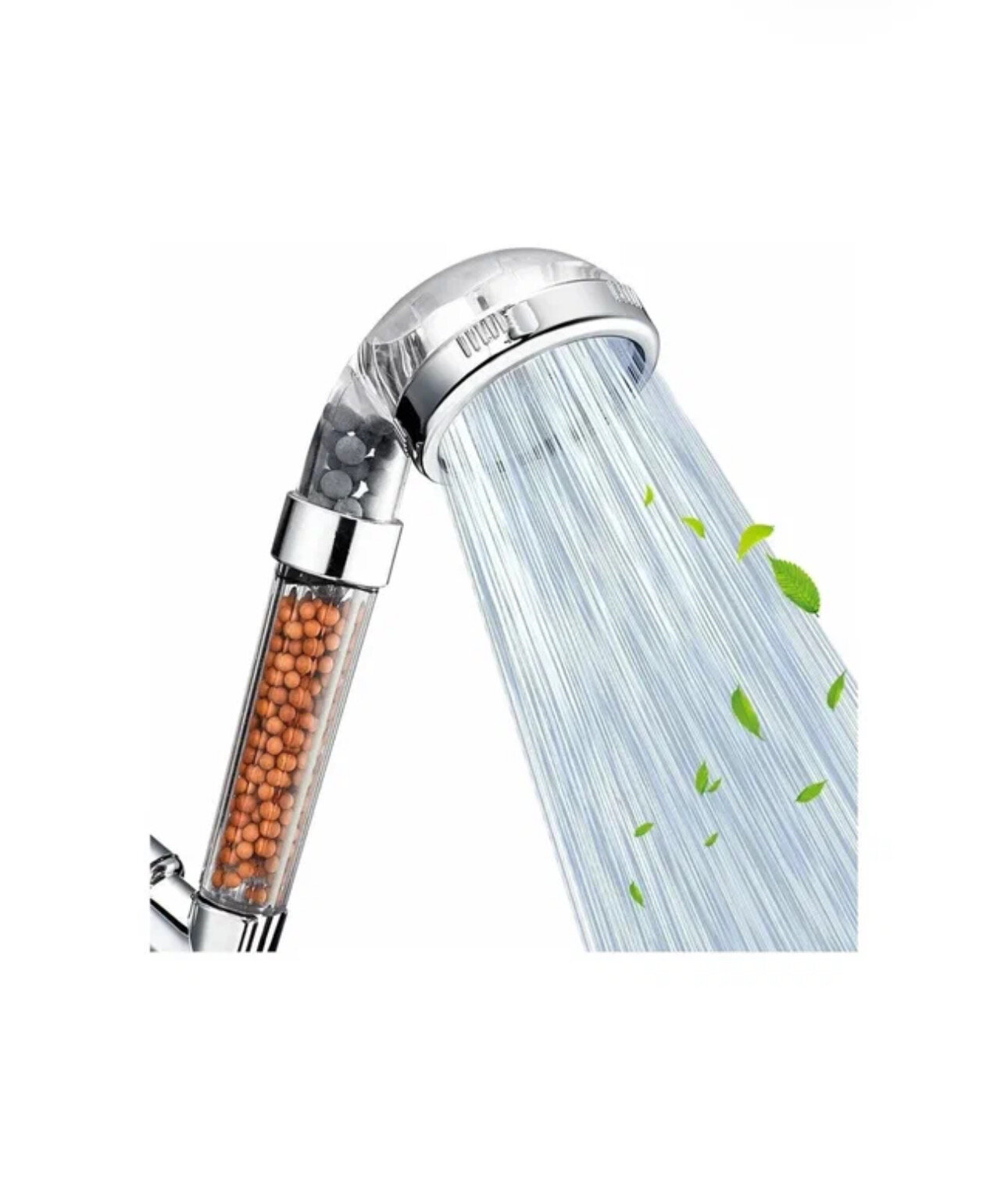 LS Водосберегающая лейка для душа "Массаж и спа" с фильтром для экономии воды, с очищающими и бактерицидными гранулами