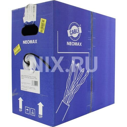 Кабель NEOMAX U/UTP cat.5e 4x2x0.52, 24 AWG, медь, внешний, PE, 305м, черный (NM710032) - фото №2