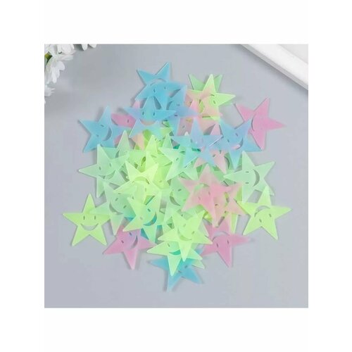 Наклейки фосфорные Звезды-смайлики набор 40-43 шт 492₽