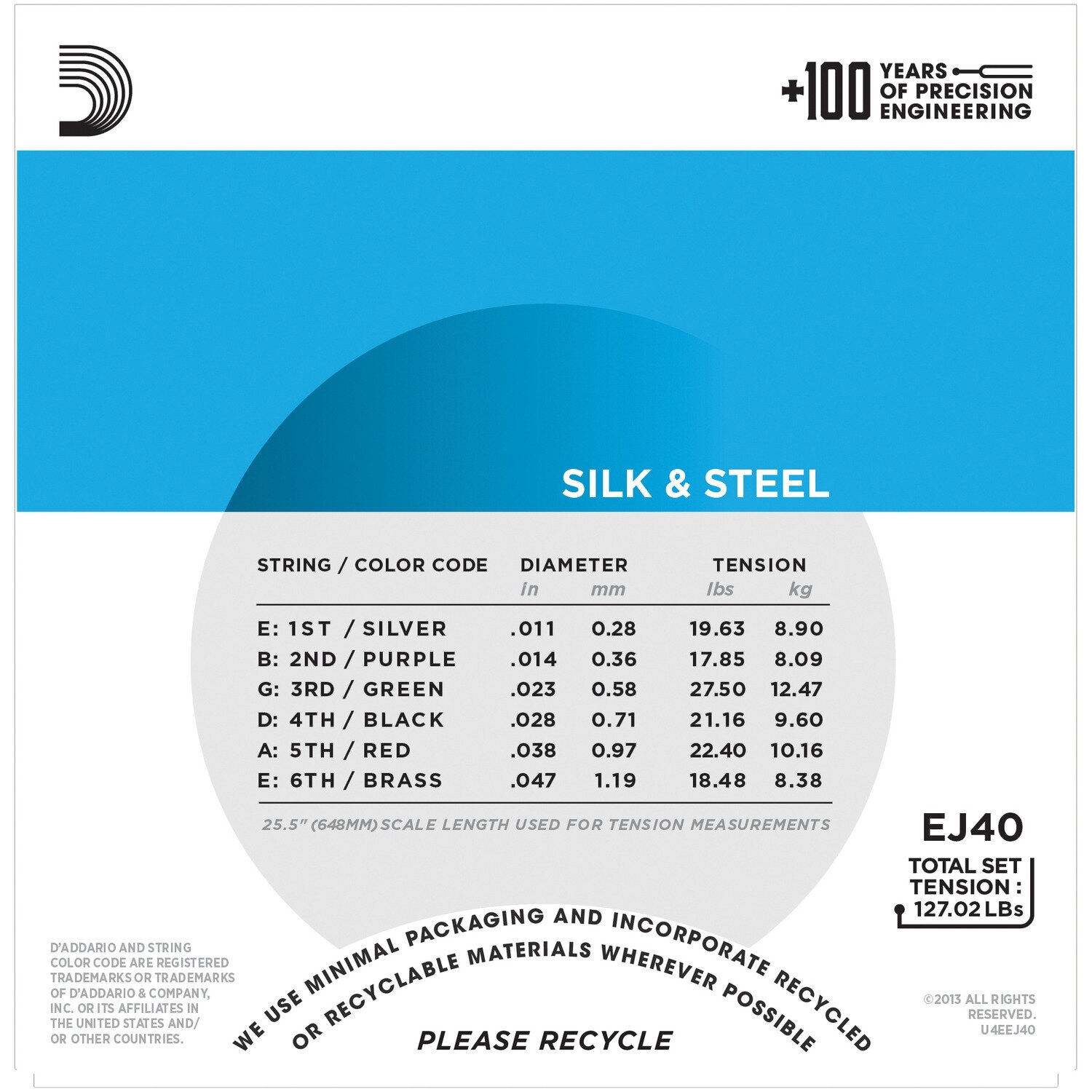 Струны для акустической гитары DAddario EJ40 — фото 1