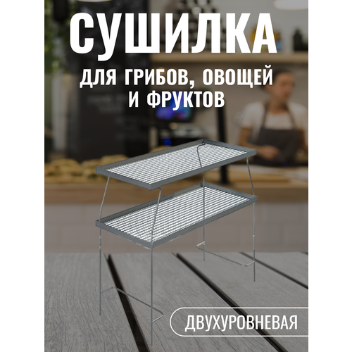 Сушилка для грибов овощей и фруктов 50х30х40 см 2 уровня 990₽