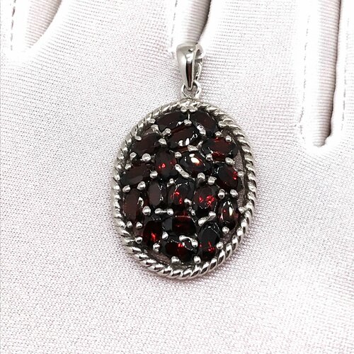 Подвеска, серебро, 925 проба, гранат