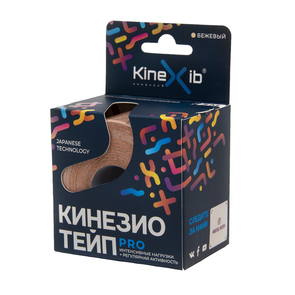 фото Тейп Кинексиб PRO с усиленной фиксацией, бежевый 5 см х 5 м 1 шт