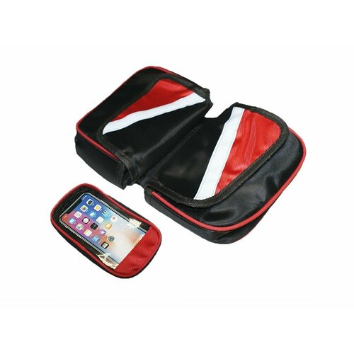 Сумка велосипедная на раму чёрная с красными вставками SV-1 999₽