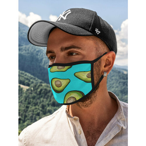 Маска многоразовая защитная Популярные иллюстрации Фрукты Авокадо 468₽