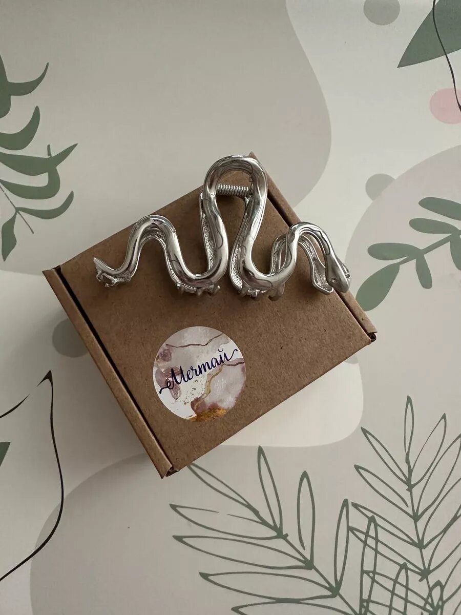 Крабик для волос большой змейка — фото 1