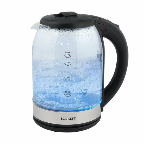 Чайник Scarlett SC-EK27G10 17л 18 кВт пластикстекло черный 167000₽