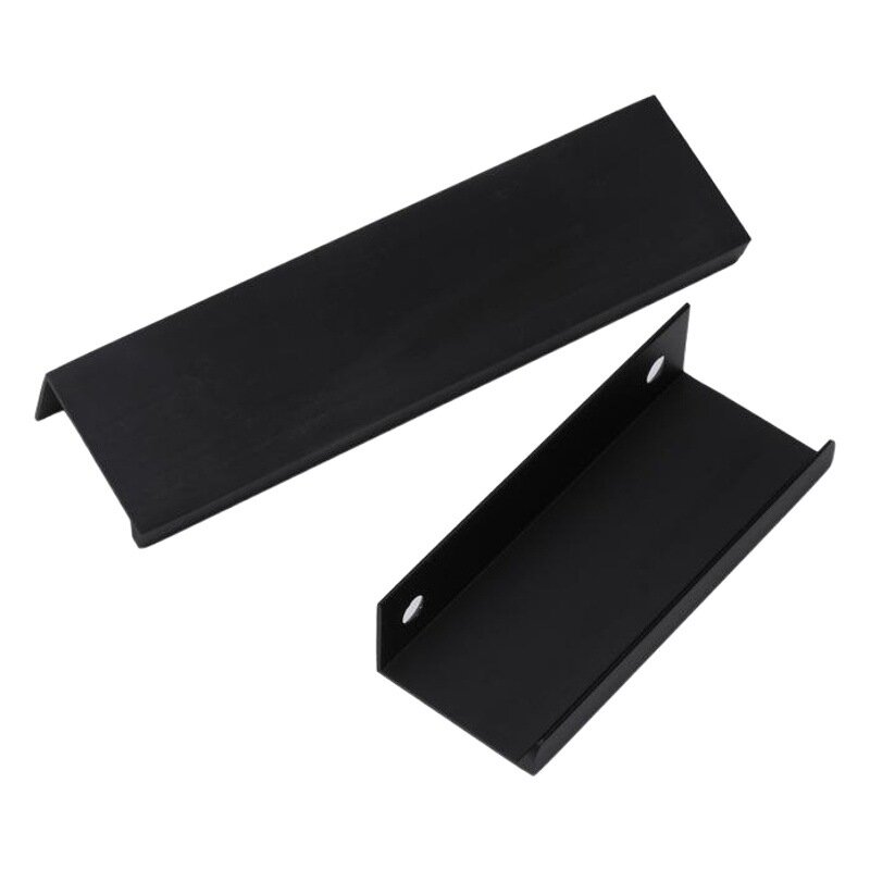 фото Ручка выдвижного ящика, скрытая, для мебели, с удлиненной окантовкой, золотисто-чёрная